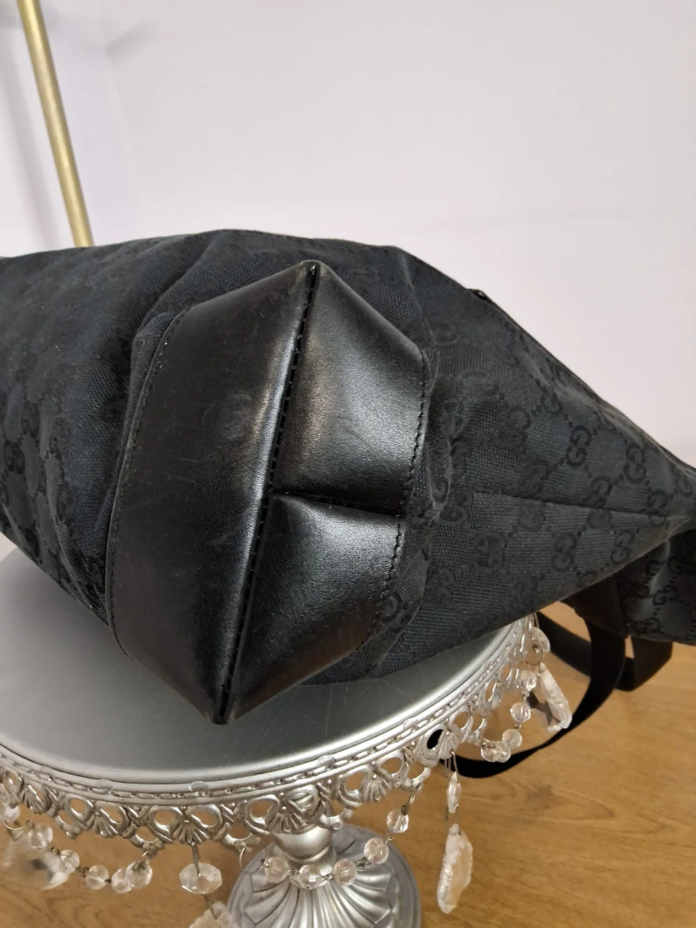 Black Designer Monogram Tote Bag